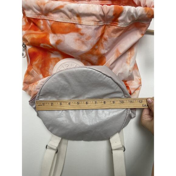 Kipling Konawa Large Tote Shoulder Bag Adjustable Drawstring Strap Tie Dye Red - Picture 9 of 13